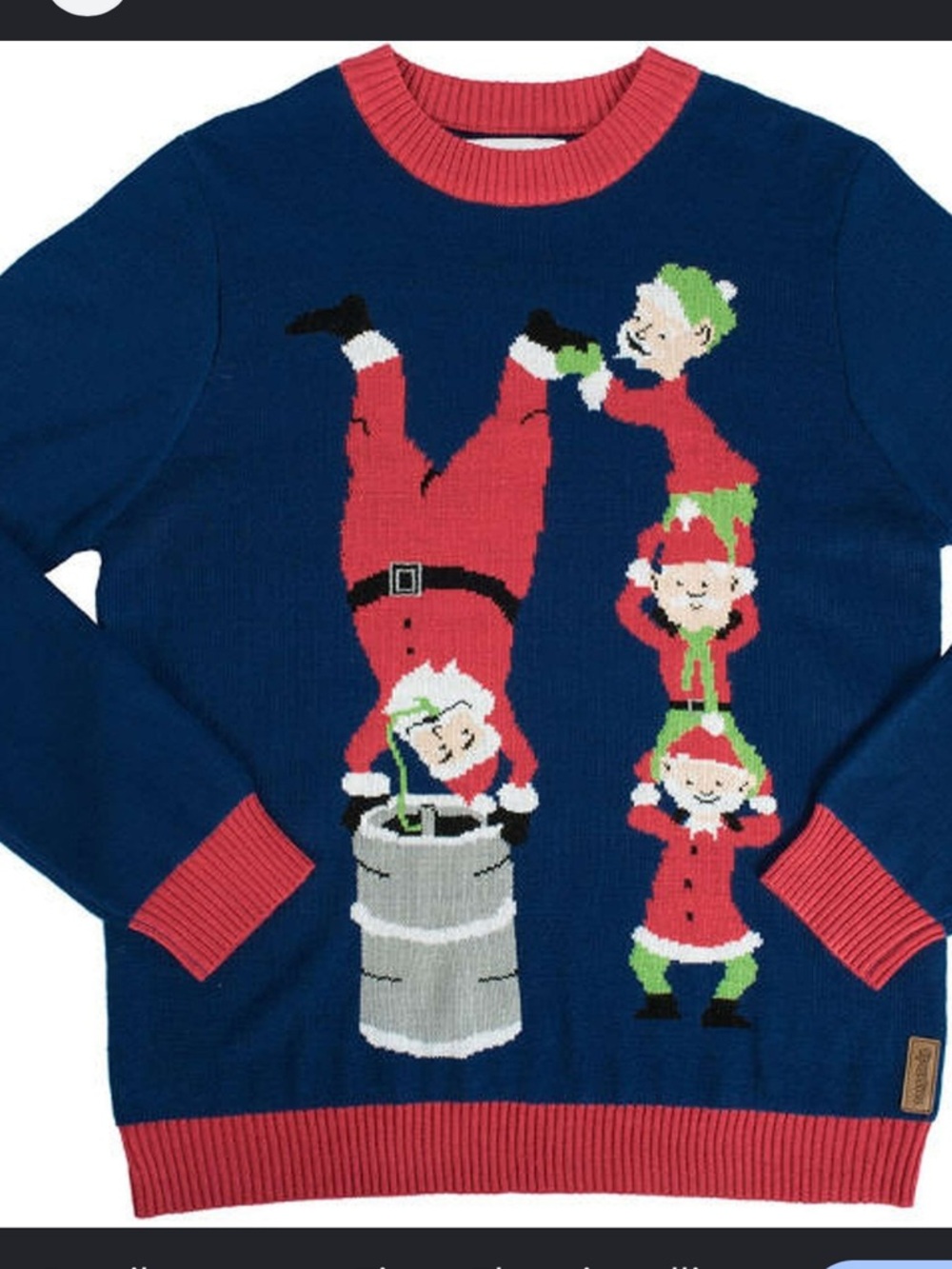 Tipsy Elves Santa’s Little Helpers Keg Stand Ugly Christmas Sweater S unisex